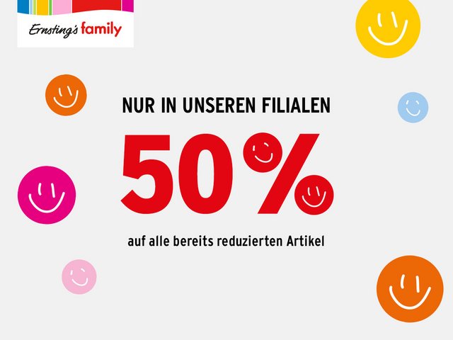 50% Rabatt auf bereits reduziertes bei Ernsting’s family!