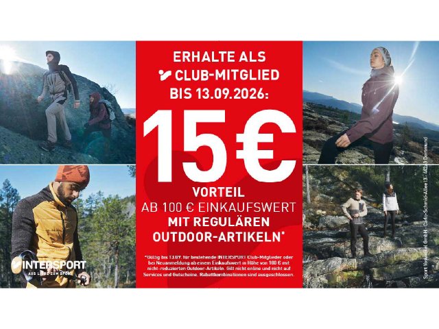 Outdoor Saison-Opening bei INTERSPORT Voswinkel