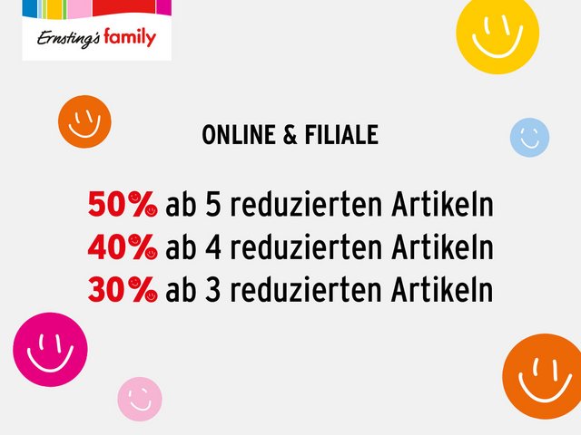 Staffelrabatt bei Ernsting’s family!